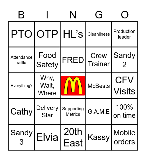 Stringham Organization Bingo Card