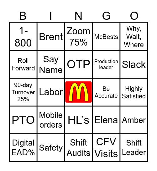 Stringham Organization Bingo Card