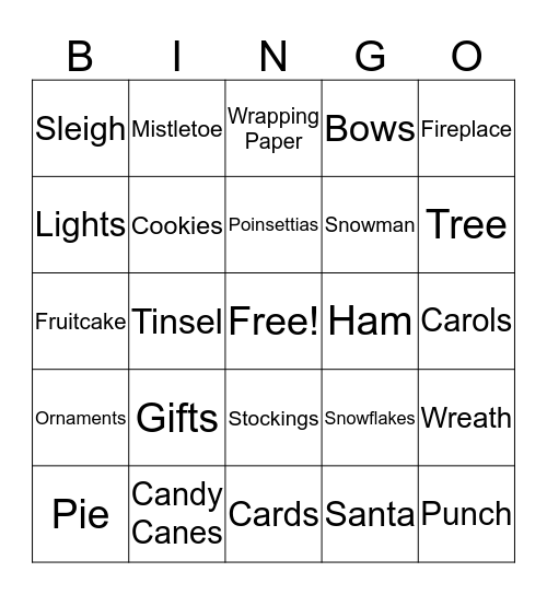 Christmas Bingo Card