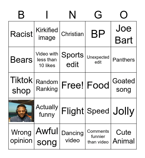TikTok Bingo Card