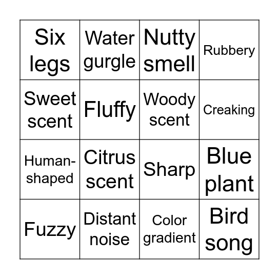 January Nature Game! Bingo Card