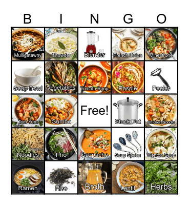 International Soup Month BINGO Card