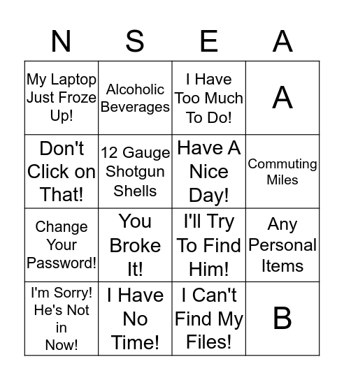 150 Years of NSEA Christmas  Bingo Card