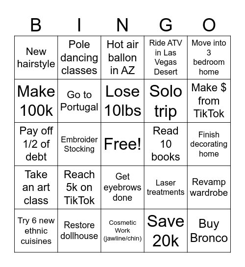 H1 2026 Bingo Card