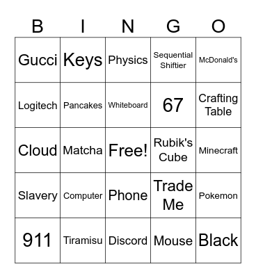 Infinite Craft Bingo Card