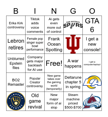 2026 BINGO Card