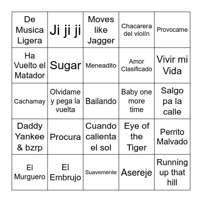 BINGO MUSICAL Bingo Card
