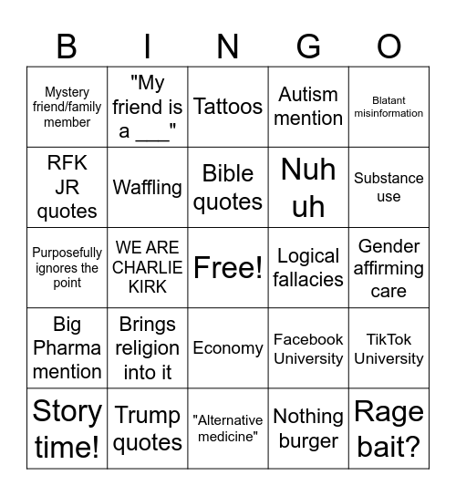 Jubilee Bingo Card