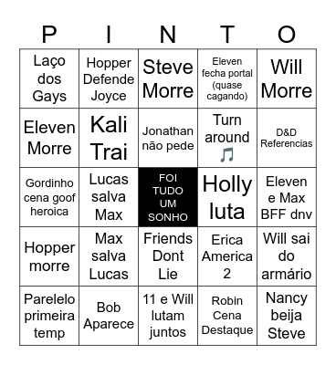 Stranger Things Temp 5 Bingo Card