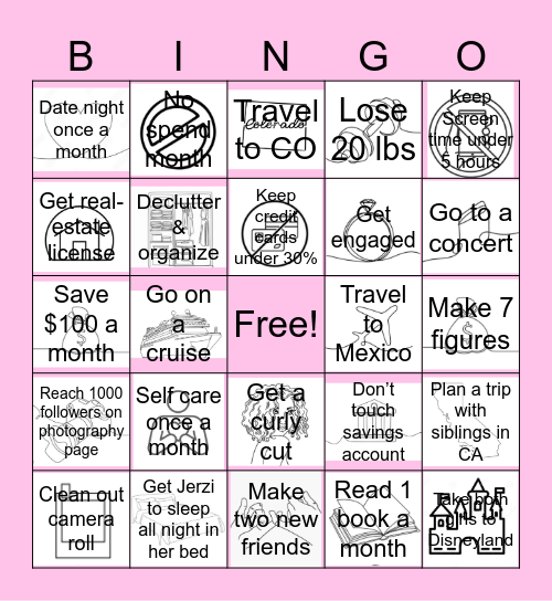Allyiha’s 2026 Bingo Card