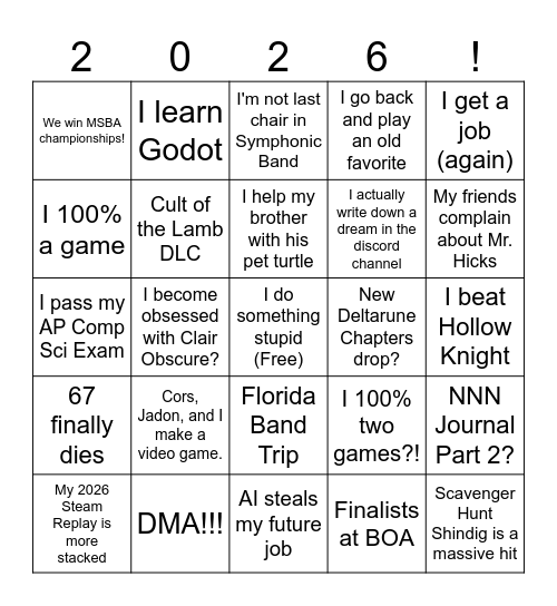 2026 Kerstanoff Bingo Card