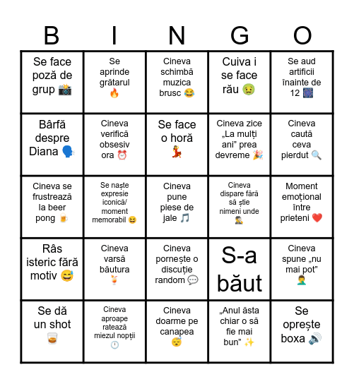 Bingo de Revelion Bingo Card