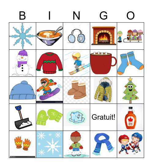 L'hiver Bingo Card