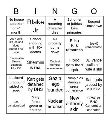 2026 Bingo Card