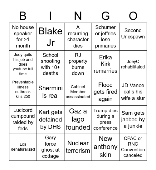 2026 Bingo Card