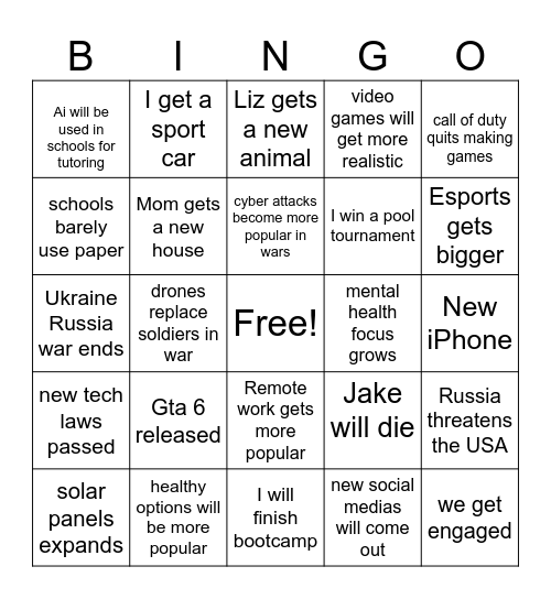 2026 bingo Card