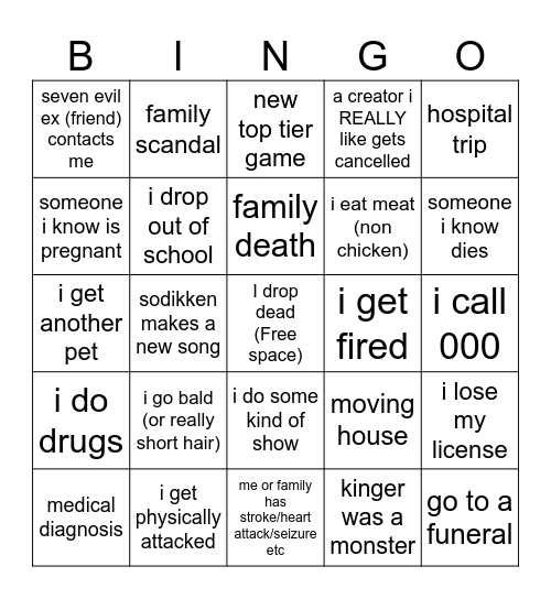 Amaya 2026 Bingo Card