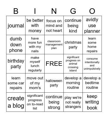 2026 Bingo Card