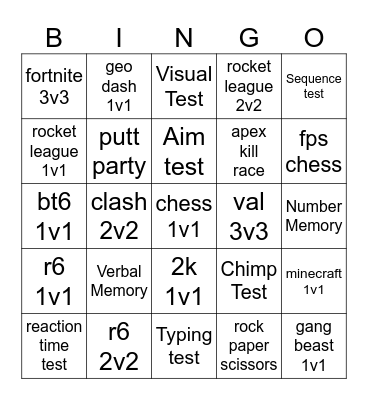 3v3 Bingo Card