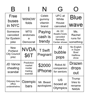 Nordo 2026 Bingo Card