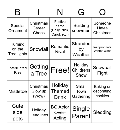 Hallmark Christmas Bingo 2.0 Bingo Card