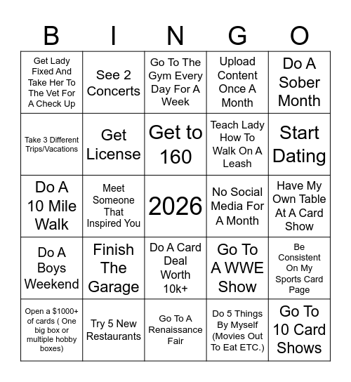 2026 Bingo Card