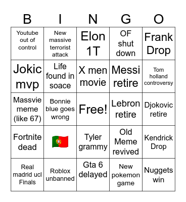 2026 Bingo Card
