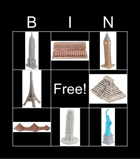 Safari toob landmarks Bingo Card
