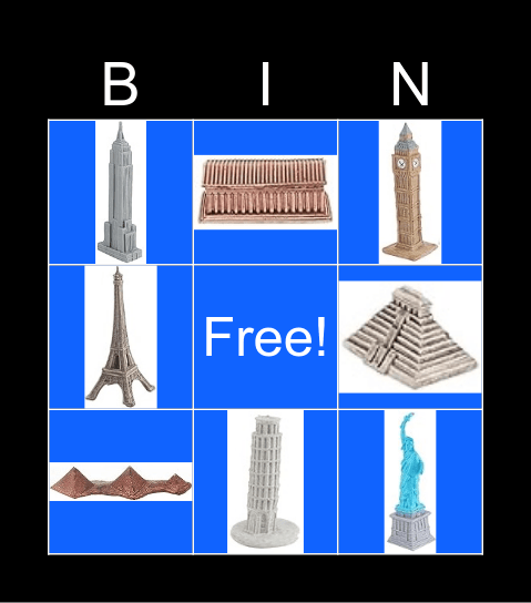 Safari toob landmarks Bingo Card