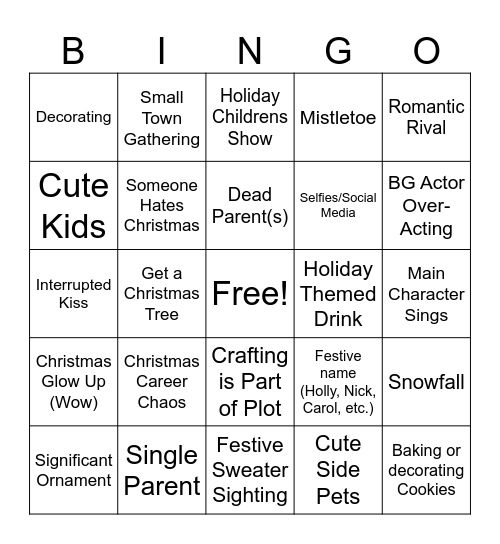 Hallmark Christmas Bingo 3.0 Bingo Card
