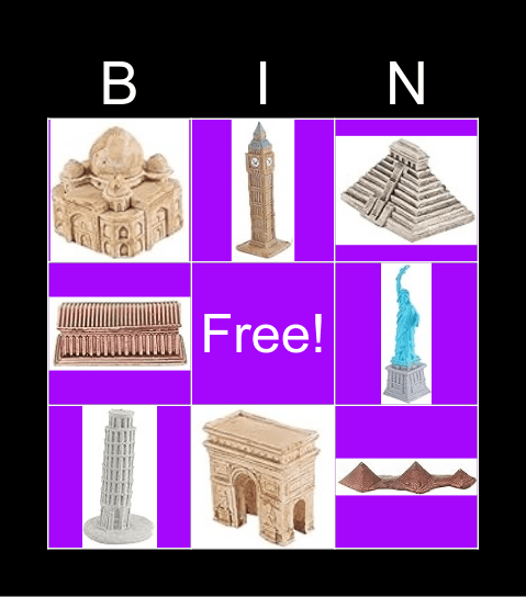 Safari toob landmarks Bingo Card