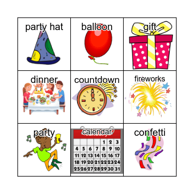 New Year 2026 Bingo Card