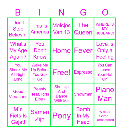 Fout & Nieuw! Bingo Card