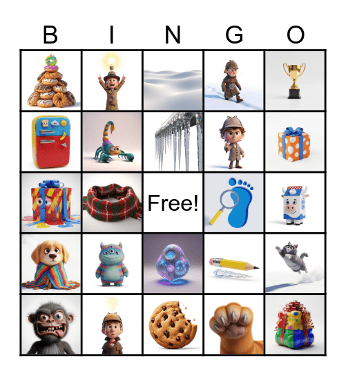 Nate the Great and the Snowy Trail Bingo Card
