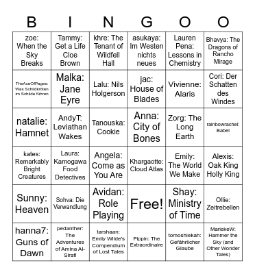 Fin's TBR Bingo Card