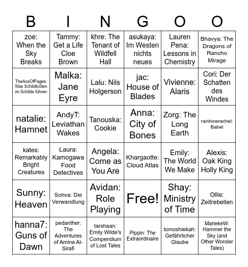 Fin's TBR Bingo Card