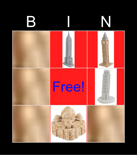 Safari toob landmarks Bingo Card