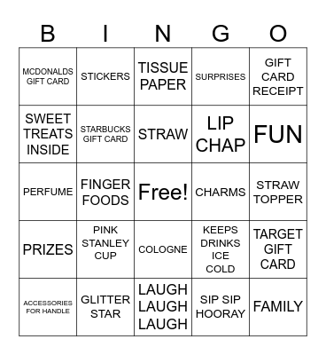 FAMILY STANLEY CUP EXCHANGE BINGO Card