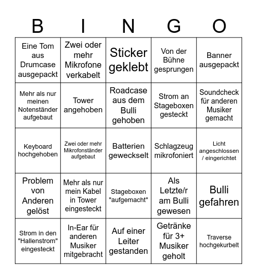 Bärenball 2026 Bingo Card