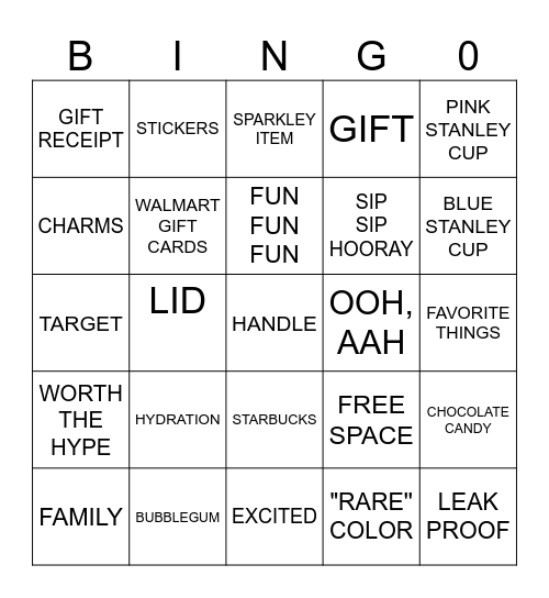 FAMILY STANLEY CUP BINGO Card