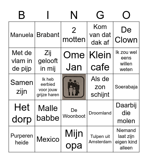 Muziek Bingo VVI Rijsbergen Bingo Card
