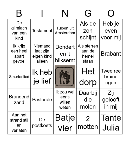 VVI muziek Bingo Card