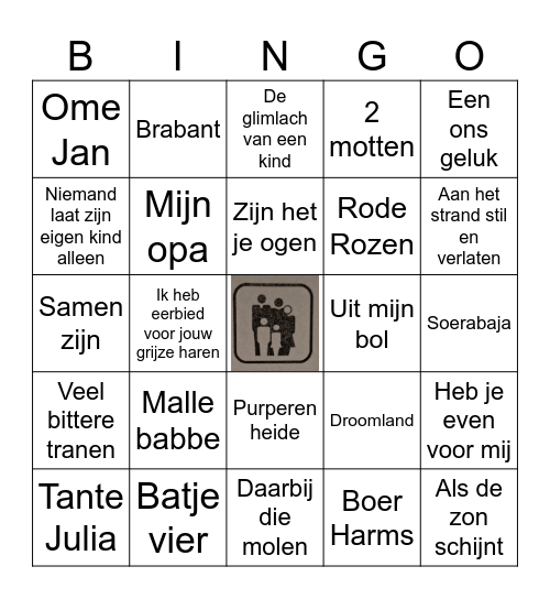 MUZIEK Bingo VVI Bingo Card