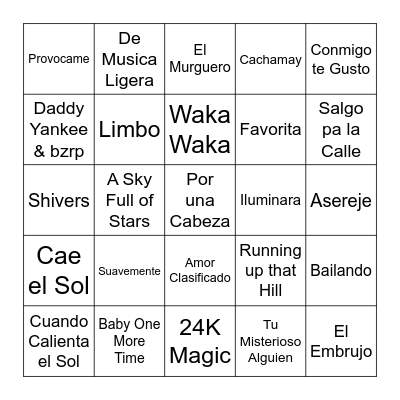BINGO MUSICAL Bingo Card