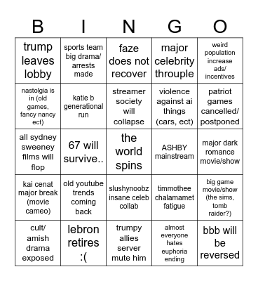 2026 nostradumbass Bingo Card