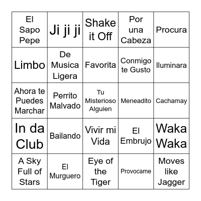 BINGO MUSICAL Bingo Card