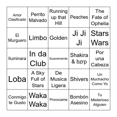BINGO MUSICAL Bingo Card