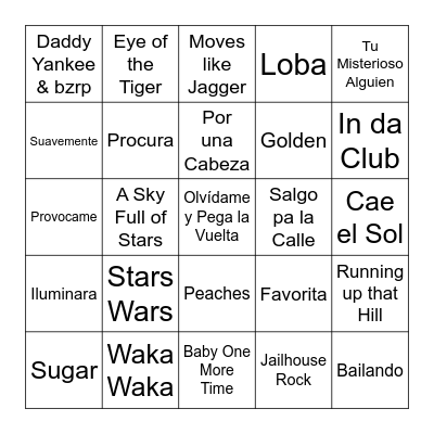 BINGO MUSICAL Bingo Card