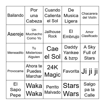 BINGO MUSICAL Bingo Card