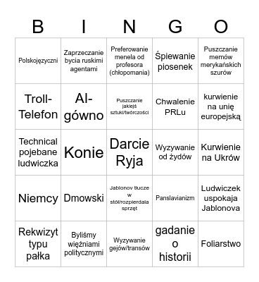 jablonov i ludwiczek bingo Card